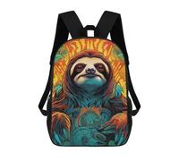sinyumoney Colorful Sloth Illustration Backpack for Boys Teen Students, Girls Rucksack Bags Toddler Elementary Middle School Bookbag 17inch