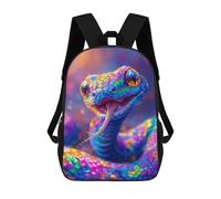 sinyumoney Colorful Snake Art Print-1 Backpack School Bag Lightweight Airport College Students Back Pack for School/Work/Travel 17inch