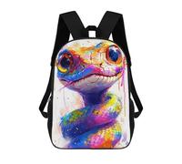 sinyumoney Colorful Snake Art Print Backpack School Bag Large School Backpack for Boys - Perfect for Travel, Work And Daily Use 17inch
