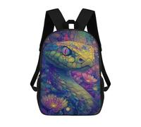 sinyumoney Colorful Snake Illustration Backpack School Bag Daypacks Business Backpack Water Resistant Bookbag for Girls Boys Teenage 17inch