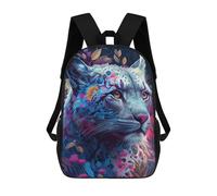 sinyumoney Colorful Snow Leopard Backpacks Kids Student Schoolbag,3D Printed Backpacks,Elementary And Middle School Students Backpacks for Boys Girls 17inch