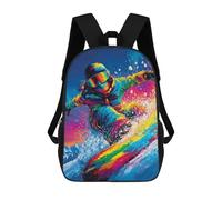sinyumoney Colorful Snowboarder Action Rucksack Rucksack Casual Daypacks School Work Travel Bag for Men, Women & Teenage Boys 17inch