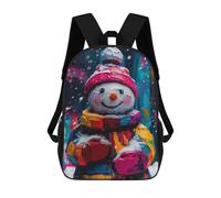 sinyumoney Colorful Snowman Painting Rucksack Lightweight Airport College Students Back Pack for Girls Boys Teenage 17inch