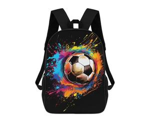 sinyumoney Colorful Soccer Ball Art School Backpack Secondary Causal Travel High School Bags for Campus Outdoor Travel Sports 17inch