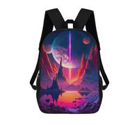 sinyumoney Colorful Space Landscape Backpack School Lightweight Airport College Students Back Pack for Campus Outdoor Travel Sports 17inch