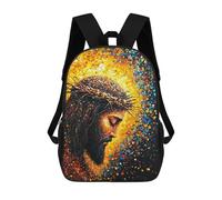 sinyumoney Colorful Spiritual Portrait School Backpack Water Resistant Travel Backpack Computer Bag for Men, Women & Teenage Boys 17inch