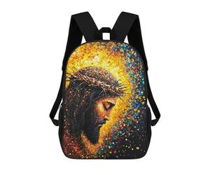 sinyumoney Colorful Spiritual Portrait School Backpack Water Resistant Travel Backpack Computer Bag for Men, Women & Teenage Boys 17inch