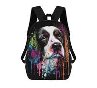 sinyumoney Colorful Splash Dog Art Print -1 Rucksack Rucksack Casual Daypacks School Work Travel Bag for Men, Women & Teenage Boys 17inch