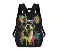 sinyumoney Colorful Splash Dog Art Print-3 School Bags School Secondary High School College Backpack Travel for Boys/Girls/Teenagers 17inch