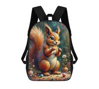 sinyumoney Colorful Squirrel Artwork Children's 17 Inch School Backpack 3D Printed Casual Daypacks for Kids Travel Rucksacks Book Bags Kids School Bag
