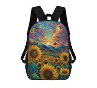 sinyumoney Colorful Sunflower Field School Bags Large Water Resistant Laptop Backpack - Perfect for Travel, Work And Daily Use 17inch