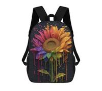 sinyumoney Colorful Sunflower Painting School Backpack Water Resistant School Bag Business Backpack for Men/Women 17inch