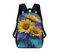 sinyumoney Colorful Sunflowers Art Print 3D Printed 17inch School Bag Children's School Backpack Travel Backpacks Casual Fashion Bag for Kids School Students