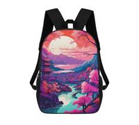 sinyumoney Colorful Sunset in The Lak Backpacks Children's Backpacks School Bag 3D Printed Children's School Backpack Fashion Travel Backpacks for Kids Elementary Middle School 17inch