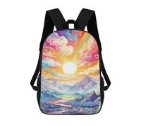 sinyumoney Colorful Sunset Landscape-2 School Backpack High Secondary School Bags Casual Backpack for Girl, Teen Girls 17inch