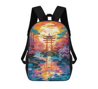 sinyumoney Colorful Sunset School Backpack Rucksack Casual Daypacks School Work Travel Bag for Campus Outdoor Travel Sports 17inch