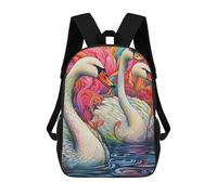 sinyumoney Colorful Swans in Art-1 Backpack School Backpack Kids School Bag Large Capacity Kids Backpack for School Rucksack 3D Book Bag Gifts for Kids 17inch