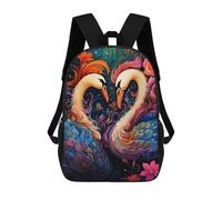 sinyumoney Colorful Swans in Art Backpack School Secondary Causal Travel High School Bags for Men/Women 17inch