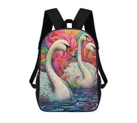 sinyumoney Colorful Swans in Art Kids School Backpack 3D Printed Backpacks Fashion School Bag Rucksacks for Boys Elementary And Middle School Students 17inch