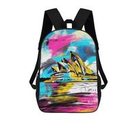 sinyumoney Colorful Sydney Opera House Art Print Backpack School Bag Lightweight Casual Daypack School Backpacks for Teenage Girls Boys Women Men 17inch