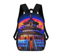 sinyumoney Colorful Temple Against Celestial Background Backpack Schoolbags for Boys Girls Casual Sport Daypack Elementary Primary Large Capacity Bookbags 17inch