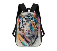sinyumoney Colorful Tiger Art Print-17 Backpack School Bag Computer Rucksack for School/Work/Travel for Camping Outdoor Adventures And Daily Travel 17inch