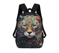 sinyumoney Colorful Tiger Art Print-6 School Backpack for Girls 17inch Casual Daypack Lightweight Rucksack Boy Girl Backpack for Middle School Students