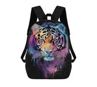 sinyumoney Colorful Tiger Face Art Print School Backpack Fashion Stationery Backpack Waterproof Casual Daypacks for Camping Outdoor Adventures And Daily Travel 17inch