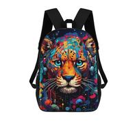 sinyumoney Colorful Tiger Headphones Artwork Backpack School Lightweight Airport College Students Back Pack for Girl, Teen Girls 17inch