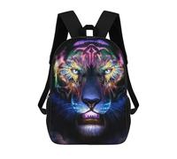 sinyumoney Colorful Tiger Moon Artwork School Bags Water Resistant School Bag Business Backpack for Boys/Girls/Teenagers 17inch