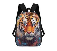 sinyumoney Colorful Tiger Portrait -17 Kids Backpack,School Backpack Kids School Bag 3D Printed Cartoon Large Capacity Backpack for Kids Boys And Girls 17inch