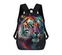 sinyumoney Colorful Tiger Portrait -18 Backpack School Secondary Causal Travel High School Bags for Men/Women 17inch
