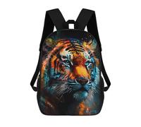 sinyumoney Colorful Tiger Portrait -19 Backpack Kids School Bag Boys Cartoon 3D Print Students Schoolbag Laptop Daypack for Boys Girls 17inch