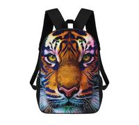 sinyumoney Colorful Tiger Portrait-21 Backpack School Backpack Kids School Bag Large Capacity Kids Backpack for School Rucksack 3D Book Bag Gifts for Kids 17inch