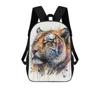 sinyumoney Colorful Tiger Portrait -4 3D Printed Children's School Backpack for Kids Travel Rucksacks Book Bags Kids School Bag 17inch