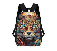 sinyumoney Colorful Tiger Portrait-42 Kids School Backpack 3D Printed Backpacks Fashion School Bag Rucksacks for Boys Elementary And Middle School Students 17inch