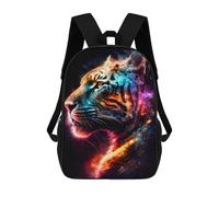 sinyumoney Colorful Tiger Portrait -5 Children's Backpacks School Backpack 3D Printed Backpack for Kids Travel Rucksacks Book Bags Kids School Bag 17inch