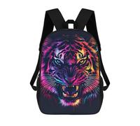 sinyumoney Colorful Tiger Portrait Art Print-2 Children's Backpacks 17inch School Backpack 3D Printed Bag Bookbag for Kids Travel Rucksacks Boy Girl Book Bags Kids School Bag