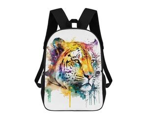 sinyumoney Colorful Tiger Portrait Art Print Backpack School Bag Computer Rucksack for School/Work/Travel for Boys/Girls/Teenagers 17inch