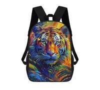 sinyumoney Colorful Tiger Portrait in Jungle Backpack School Fashion Stationery Backpack Waterproof Casual Daypacks for Campus Outdoor Travel Sports 17inch