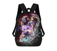 sinyumoney Colorful Tiger Splash Art Fashion Student School Backpack Suitable for Boys Girls Kids Casual Outdoor Travel Essential Daypack 17inch