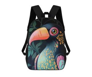 sinyumoney Colorful Toucan Illustration Animal School Bags Computer Rucksack for School/Work/Travel for Camping Outdoor Adventures And Daily Travel 17inch