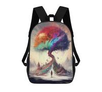 sinyumoney Colorful Tree of Dreams School Bag 3D Printed Children's School Backpack Casual Fashion Travel Backpacks for Kids School Students 17inch