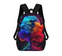 sinyumoney Colorful Tree of Life -5 Backpacks Kids Student Schoolbag,3D Printed Backpacks,Elementary And Middle School Students Backpacks for Boys Girls 17inch