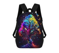 sinyumoney Colorful Tree of Life Artwork -2 Backpack Kids School Bag Boys Cartoon 3D Print Students Schoolbag Laptop Daypack for Boys Girls 17inch