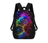 sinyumoney Colorful Tree of Life Artwork Backpack for School 3D Printed Boys Girls School BagChildren Bookbag Travel Rucksack 17inch