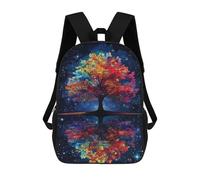 sinyumoney Colorful Tree Reflection Backpack School Rucksack Casual Daypacks School Work Travel Bag for Men, Women & Teenage Boys 17inch