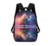 sinyumoney Colorful Tree Reflection Wallpaper School Backpack for Girls 17inch Casual Daypack Lightweight Rucksack Boy Girl Backpack for Middle School Students