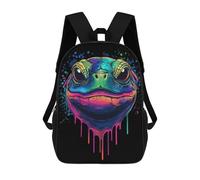 sinyumoney Colorful Turtle Head Children's School Backpack 3D Printed for Kids Travel Rucksacks Book Bags Kids School Bag 17inch