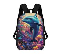 sinyumoney Colorful Underwater Dreams Children's Backpack, Schoolbag Large Capacity Students Bookbag Rucksack Knapsack for Boys Girls Adults Teen 17inch